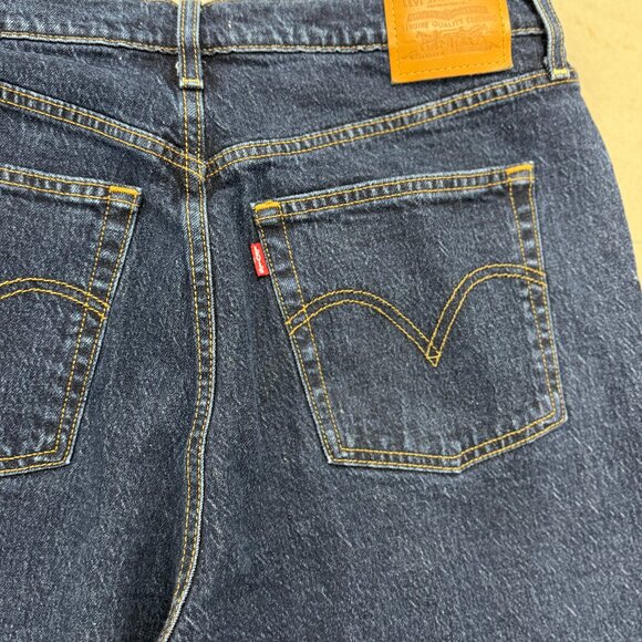 Levi's Ribcage Straight Ankle Dark Wash 33x27 - Picture 4 of 4